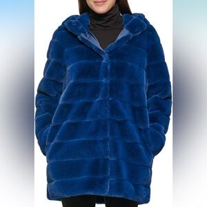 Kenneth Cole Women's Classic Mink Style Faux Fur Coat